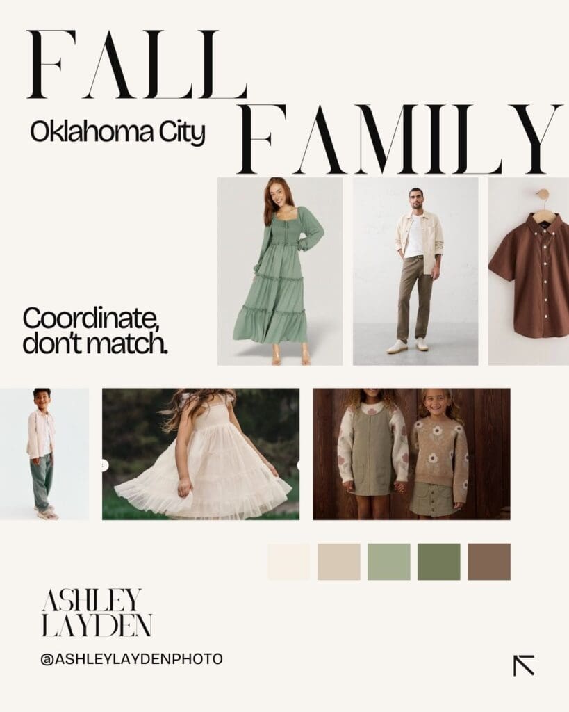 Fall family outfit inspiration and color palette